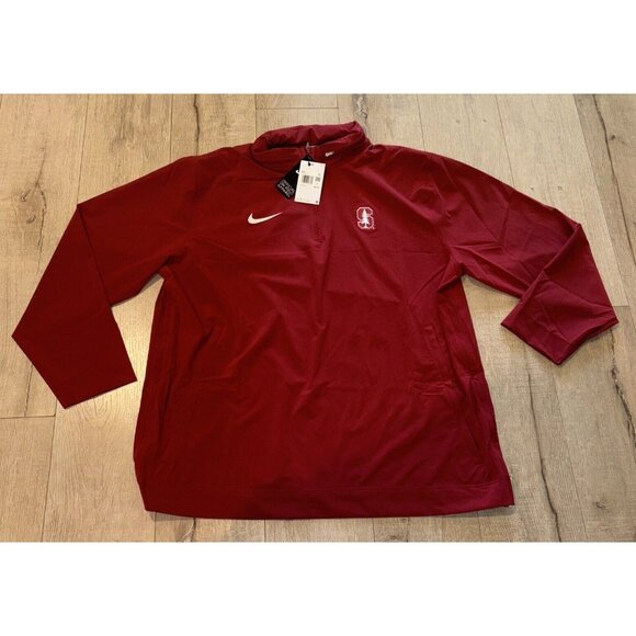 Nike Stanford Cardinal Sideline Coach Nike College 1/2-Zip Hooded Jacket Sz 2XL - Picture 1 of 7